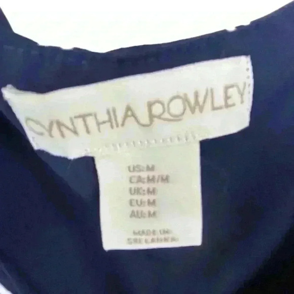 Cynthia Rowley Women's M Blue Striped V-Neck Sleeveless Tank Top - Picture 8 of 8